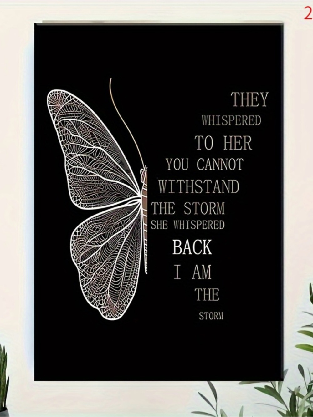 Butterfly Wall Art Quote Print — Black & White